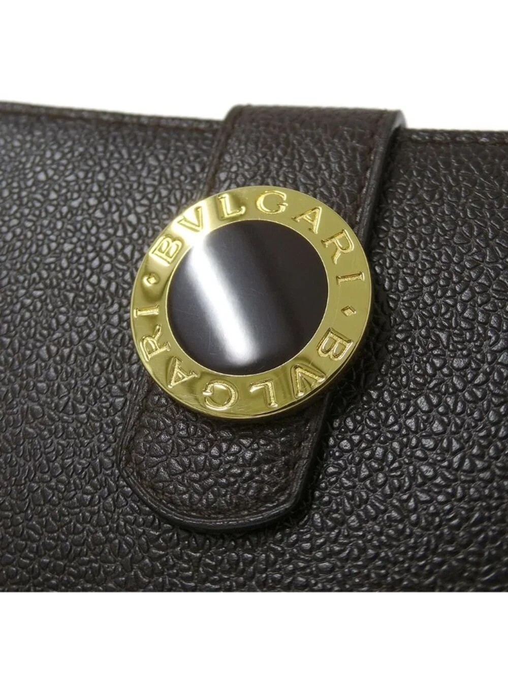 Bvlgari Wallet Leather Dark Brown Bifold